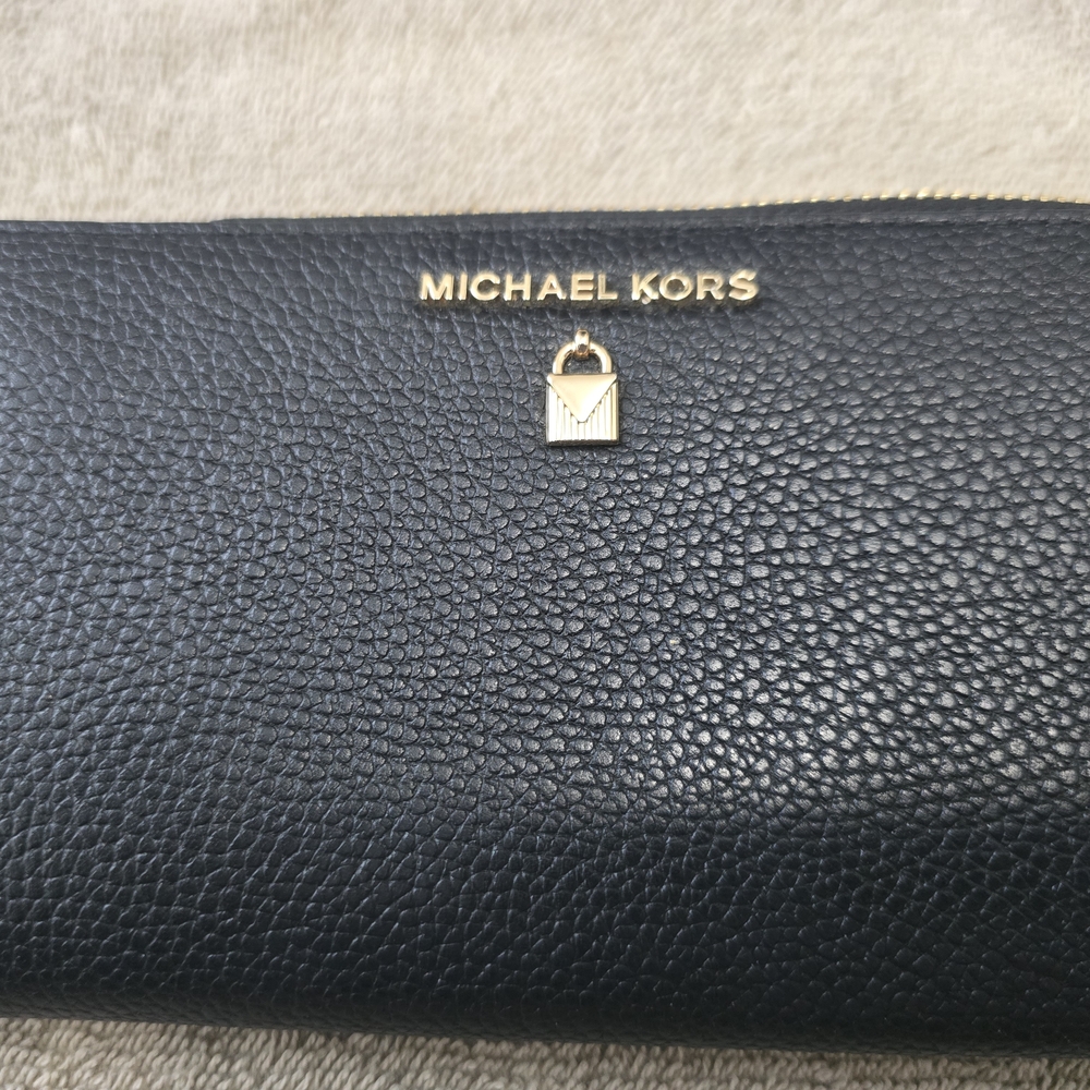 Michael Kors Black Pebbled Leather Wallet